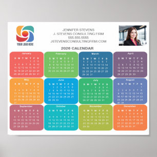 Company Logo 2026 Business Colourful Calendar Poster