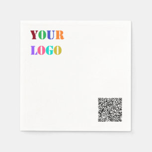 Company Logo and QR Code Business Napkins Template