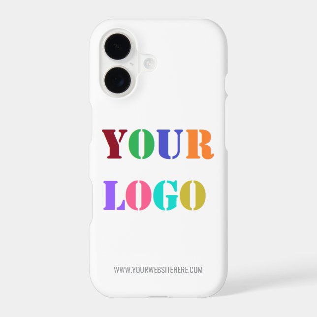 Company Logo and Text Business iPhone Case Example (Back)