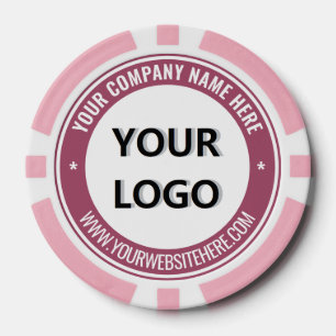Company Logo and Text Business Poker Chips Example