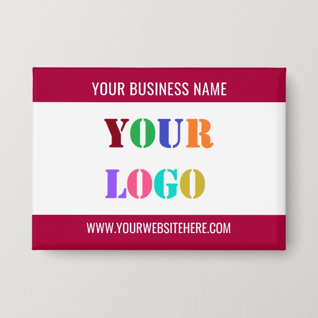 Company Logo and Text Business Promotional Button (Front)