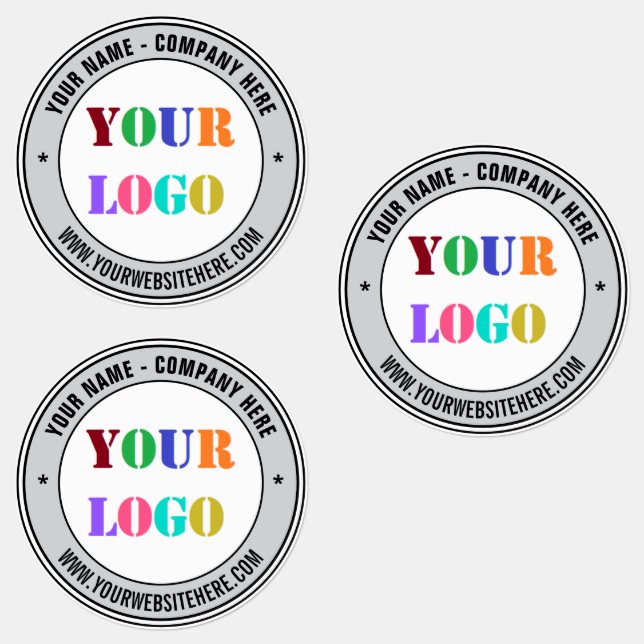 Company Logo and Text Business Stickers Template (Group)