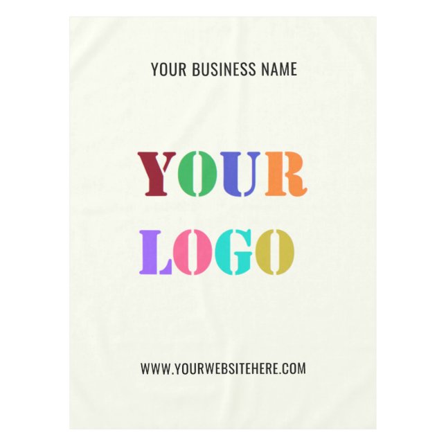 Company Logo and Text Business Tablecloth Template (Front)