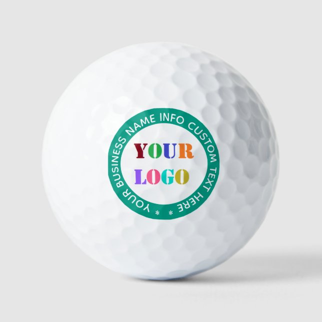 Company Logo and Text Stamps Golf Balls Template (Front)