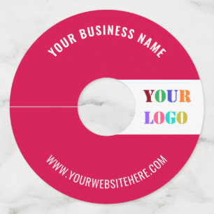 Company Logo and Text Wine Glass Tag Choose Colour