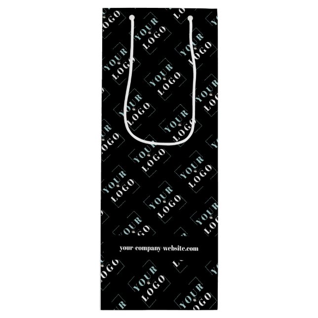 Company Logo and Website Custom Printed Wine Gift Bag (Front)