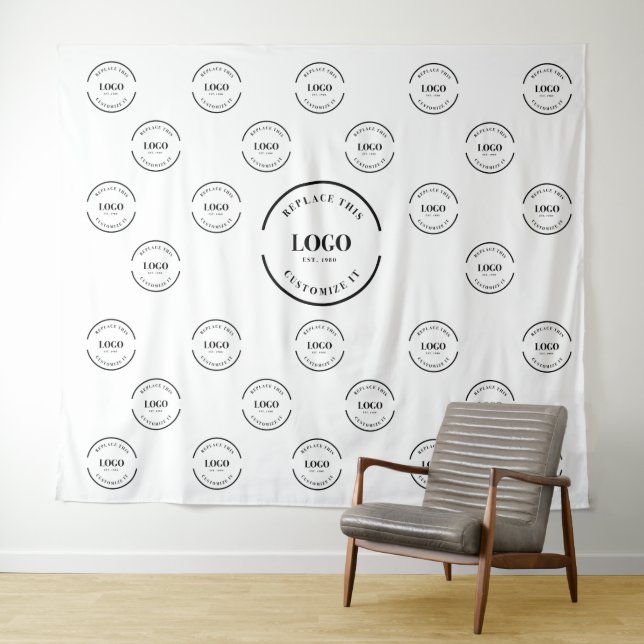 Company Logo backdrop Instant step and repeat Tapestry (In Situ (Horizontal))
