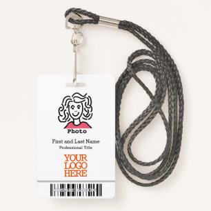 Company Logo Barcode Employee Photo ID Badge