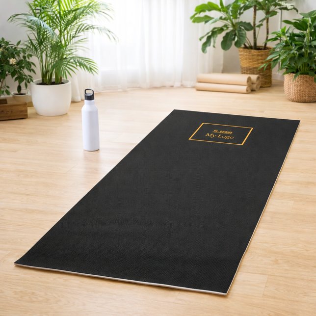 Company logo black classic business studio yoga mat (Creator Uploaded)