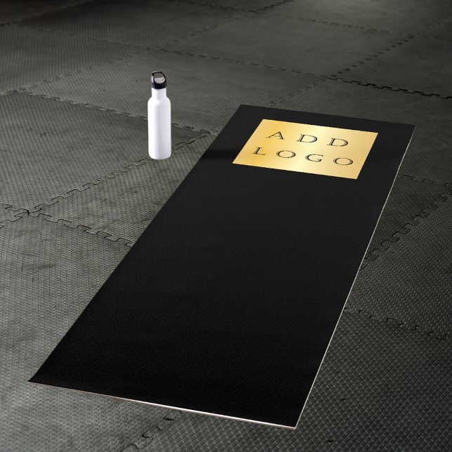 Company logo black classic business studio yoga mat (Creator Uploaded)