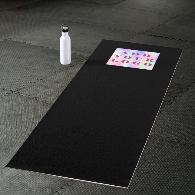 Company logo black classic business studio yoga mat (Creator Uploaded)