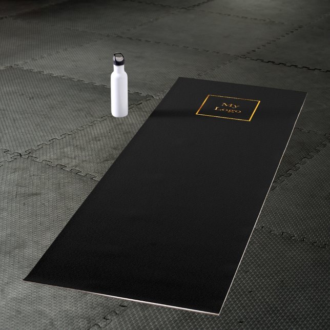 Company logo black classic business studio yoga mat (Creator Uploaded)