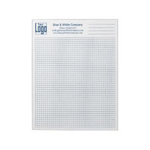 Company Logo Blue Grid Graph Notepad