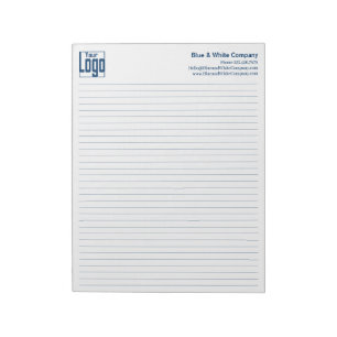 Company Logo Blue Lines College Rule Notepad