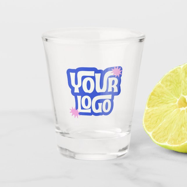 Company Logo Branded Simple Business Shot Glass (Front)