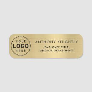 Company Logo Brass Faux Metallic Plastic Name Tag