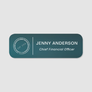 Company Logo Brushed Faux Employee Name Tag