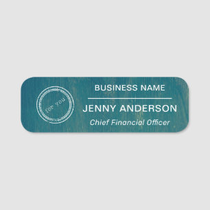 Company Logo Brushed Faux Employee Name Tag