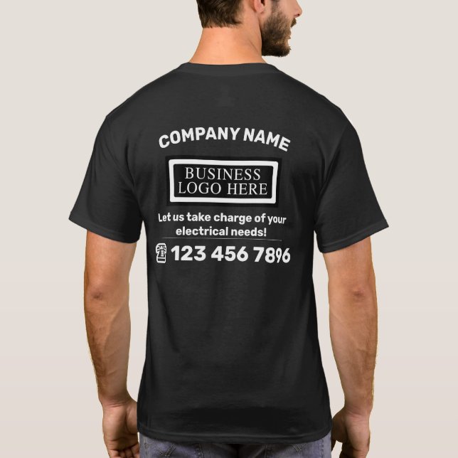 Company Logo Business Contact Information Employee T-Shirt (Back)