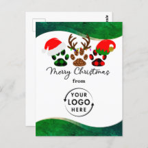 Company Logo Business Holiday Christmas Postcard