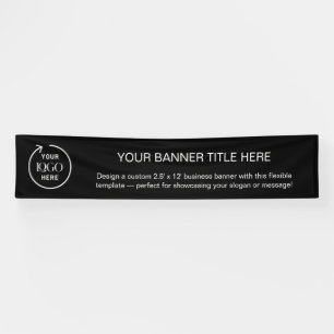 Company Logo   Business Modern Black 12' Banner
