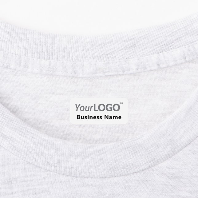 Company Logo Business Name Branding White Clothing (Affixed)