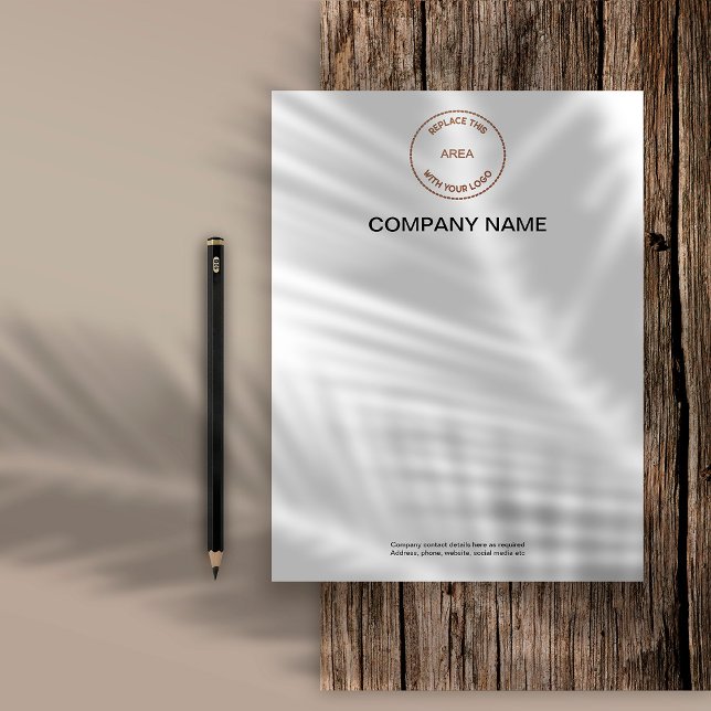 Company Logo Business Name Contact Details White Custom Letterhead (Creator Uploaded)