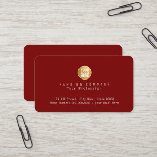 Company logo Business Name dark-red Card