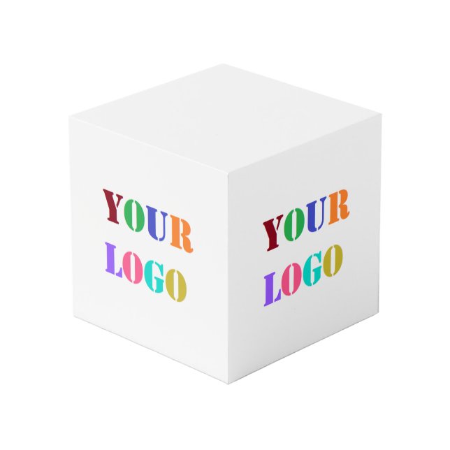 Company Logo Business Promotional Cube Example (Front Angled)