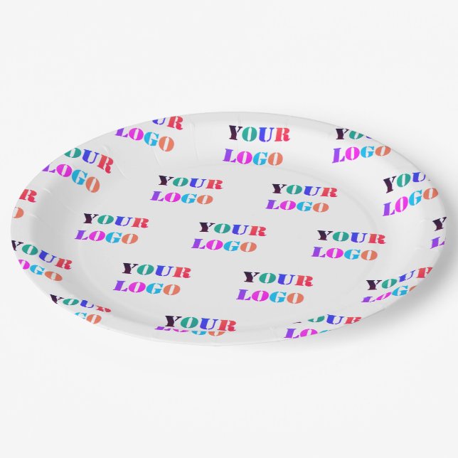 Company Logo Business Promotional Paper Plates (Angled)