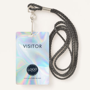 Company Logo Business Website Holographic Visitor ID Badge