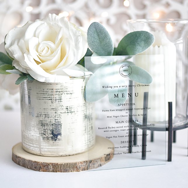 Company Logo Christmas Party Menu Acrylic Invitations (Creator Uploaded)