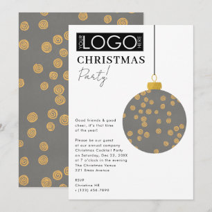 Company Logo Christmas Party Preppy Ornament Xmas Invitation