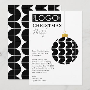 Company Logo Christmas Party Preppy Ornament Xmas Invitation