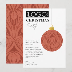 Company Logo Christmas Party Preppy Ornament Xmas Invitation