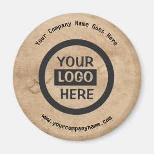 Company Logo & Company Name Brown Background on Magnet