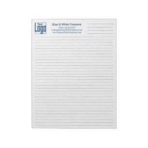 Company Logo Contact Blue Line College Rule Notepad