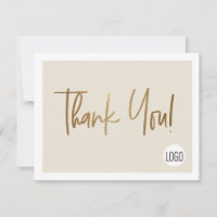 Company Logo Cream Faux Gold Custom Social