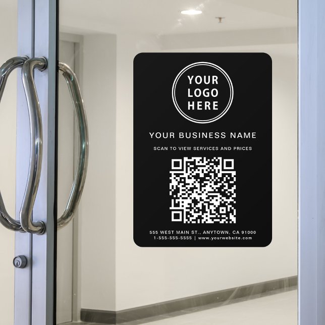 Company Logo Create Your QR Code Black (Company Logo Create Your QR Code Black Window Cling)