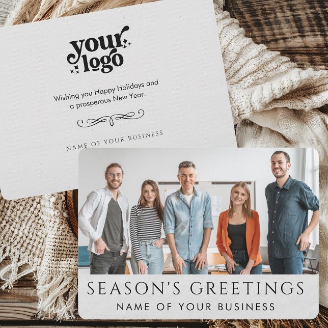 Company Logo Custom Corporate Business Christmas  Holiday Card (Creator Uploaded)