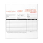 Company logo custom jewellery business order form