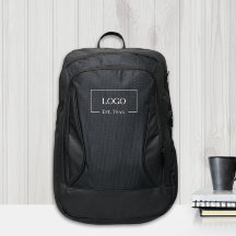 Company Logo Custom Laptop Bag - Black Backpack