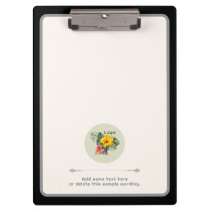 Company Logo Custom Text Ecru Clipboard