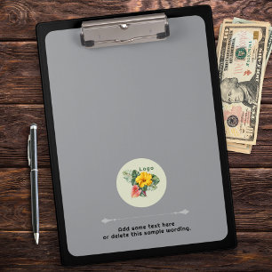 Company Logo Custom Text Gray Clipboard