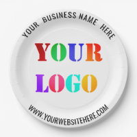 Company Logo Custom Text Paper Plates Template