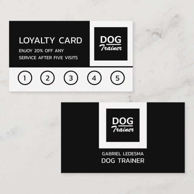 Company Logo, Dog Trainer Business Loyalty Card (Front/Back)