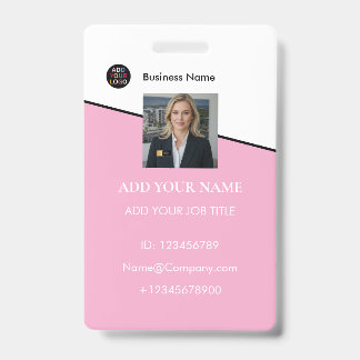 Company Logo Employee Name Badge Photo ID Card