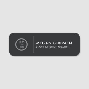 Company Logo Employee Name & Job Title Black Tag