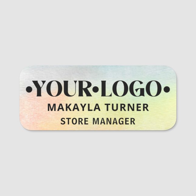Company Logo Employee  Name Tag (Front)