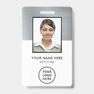 Company Logo Employee Photo ID Silver Badge